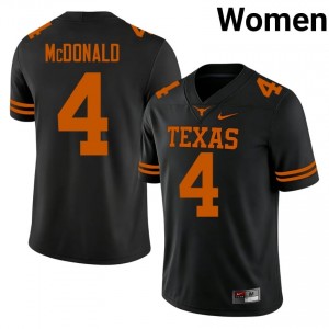 Jelani McDonald #4 Texas Horns Black Women Sewn Jersey | Durable SEC Football Merch 6ff12026