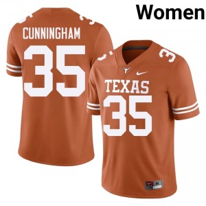 Jonathan Cunningham #37 Longhorns Orange Women Embroidery Jersey | Classic High School Football Merchandise 84NG5157
