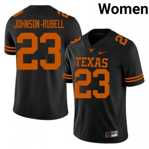 Jordon Johnson-Rubell #23 Texas Athletics Black Women Stitch Jersey | Premium NCAA Football Wear J85t4R54