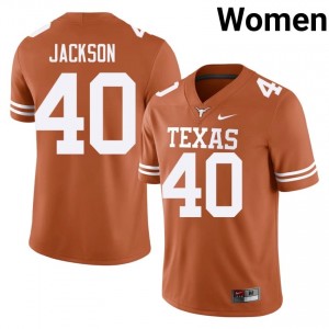 Lance Jackson #40 Texas Horns Orange Women Embroidery Jersey | Genuine NCAA Football Edition 1jT4Ae34