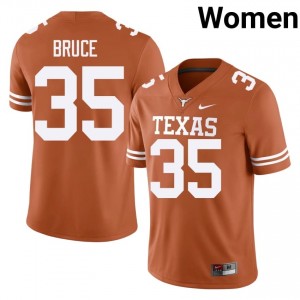 McCoy Bruce #35 UT Longhorns Orange Women Embroidery Jersey | Standout University Football Gear 4v21L271