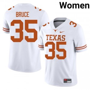 McCoy Bruce #35 Longhorns White Women Stitched Jersey | Timeless SEC Football Wear tJDs7j57