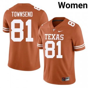 Nick Townsend #81 UT Longhorns Orange Women Embroidery Jersey | Limited University Football Apparel 2R05KU30