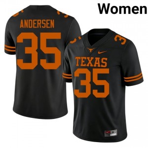 Rett Andersen #35 Longhorns Black Women Stitch Jersey | Genuine NCAA Football Gear 4306k859