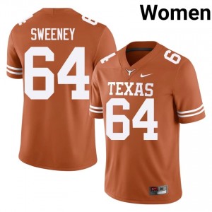 Robert Sweeney #64 UT Longhorns Orange Women Embroidery Jersey | Pro Cut NCAA Football Merch c70u4k73