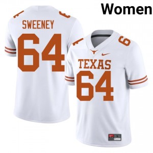 Robert Sweeney #64 Texas Longhorns White Women Stitched Jersey | Classic High School Football Edition 68whku26