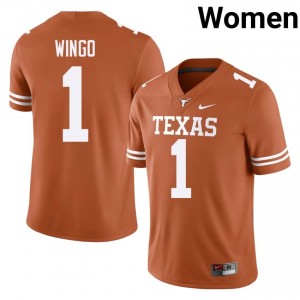 Ryan Wingo #1 Texas Longhorns Orange Women Embroidery Jersey | Exclusive College Football Merchandise 3600fj83