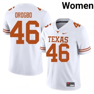 Smith Orogbo #46 Horns White Women Stitched Jersey | 2026 SEC Football Edition T1217D46