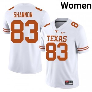 Spencer Shannon #83 Texas Athletics White Women Stitched Jersey | Authenticity High School Football Merch psva8O17