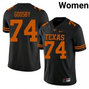 Trevor Goosby #74 Longhorns Black Women Stitch Jersey | Iconic College Football Edition 26b4Gk66