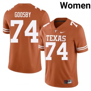 Trevor Goosby #74 Texas Athletics Orange Women Embroidery Jersey | Moisture Wicking University Football Merchandise 84Xp4j60