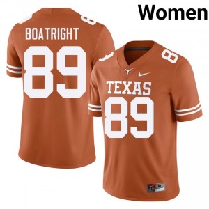 Ty Boatright #89 Texas Longhorns Orange Women Embroidery Jersey | Genuine NCAA Football Apparel 678w1u86