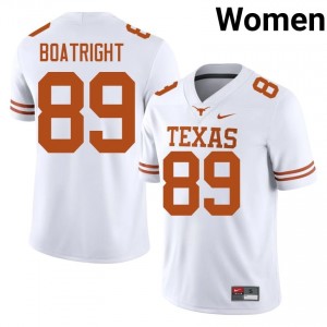 Ty Boatright #89 UT Longhorns White Women Stitched Jersey | Elite High School Football Uniform 12Q6W371