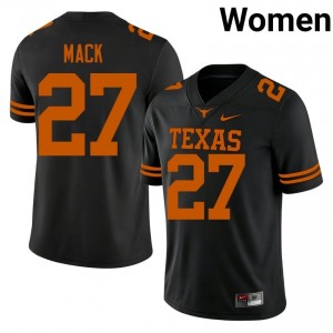 Wardell Mack #27 Texas Longhorns Black Women Stitch Jersey | Alumni High School Football Merchandise iW3mNA74
