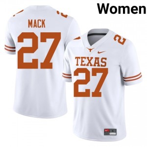 Wardell Mack #27 Texas Horns White Women Stitched Jersey | Essential NCAA Football Wear 66jKdn90