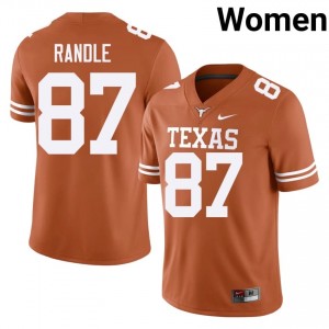 Will Randle #87 Longhorns Orange Women Embroidery Jersey | Standout University Football Wear kD16G447