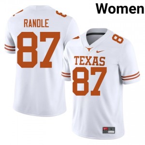 Will Randle #87 Texas Horns White Women Stitched Jersey | Timeless SEC Football Merchandise 6vVp0048