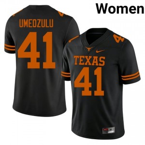 Ziky Umeozulu #41 Texas Longhorns Black Women Stitch Jersey | Authentic High School Football Wear T8nNGy72