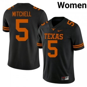 Adonai Mitchell #5 Longhorns Black Women Stitch Jersey | Premium NCAA Football Merch nI7Hkb59
