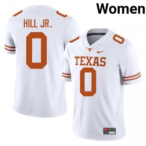 Anthony Hill Jr. #0 UT Longhorns White Women Stitched Jersey | Essential NCAA Football Merch X65h0V12