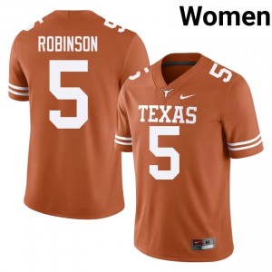 Bijan Robinson #5 Texas Longhorns Orange Women Embroidery Jersey | Limited University Football Uniform 35H05743