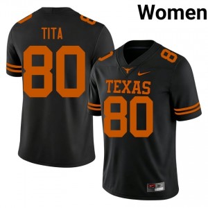 Brinley Tita #80 UT Longhorns Black Women Sewn Jersey | 2026 SEC Football Edition 0S818723