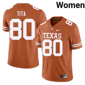 Brinley Tita #80 Horns Orange Women Embroidery Jersey | Elite High School Football Merchandise 5e131817