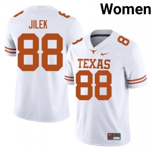 Charlie Jilek #88 Horns White Women Stitched Jersey | Alumni High School Football Uniform 6R60Li77