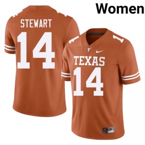 Chris Stewart #14 UT Longhorns Orange Women Embroidery Jersey | Essential NCAA Football Edition 00y4P177