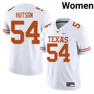 Cole Hutson #54 UT Longhorns White Women Stitched Jersey | Fresh University Football Uniform q346oI34