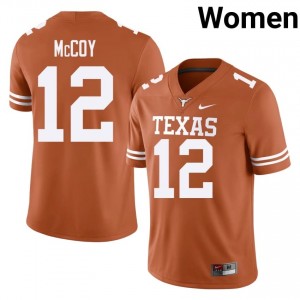 Colt McCoy #12 UT Longhorns Orange Women Embroidery Jersey | Genuine NCAA Football Uniform 0K4eQ184