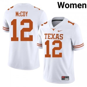 Colt McCoy #12 Texas Longhorns White Women Stitched Jersey | Elite High School Football Gear 8p0r8511