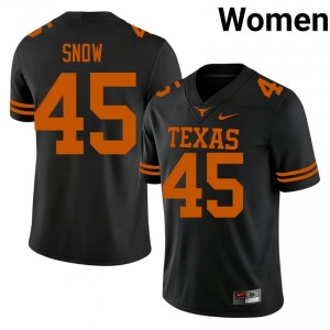 Darius Snow #45 Longhorns Black Women Stitch Jersey | Limited University Football Uniform 138uq488