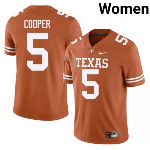 Derrek Cooper #5 UT Longhorns Orange Women Embroidery Jersey | Officially Licensed SEC Football Merchandise 4657T360