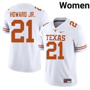 Hayward Howard Jr. #21 Texas Longhorns White Women Stitched Jersey | Genuine NCAA Football Merch 0e2q1516