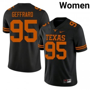 Ian Geffrard #95 Longhorns Black Women Stitch Jersey | Pro Cut NCAA Football Edition rR07Jg57