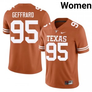 Ian Geffrard #95 Texas Athletics Orange Women Embroidery Jersey | Elite Thread SEC Football Merchandise R5754T10