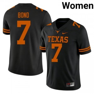 Isaiah Bond #7 UT Longhorns Black Women Sewn Jersey | Pro Cut NCAA Football Gear nFqGlr77