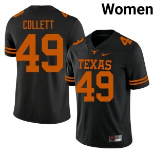 Jake Collett #49 UT Longhorns Black Women Sewn Jersey | Gameday College Football Gear 1x72uB63