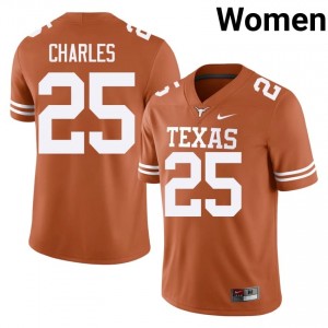 Jamaal Charles #25 Texas Longhorns Orange Women Embroidery Jersey | Gameday College Football Wear A7OrCT80