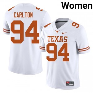 Jamarion Carlton #94 Texas Athletics White Women Stitched Jersey | 2026 Season NCAA Football Wear awL2B526