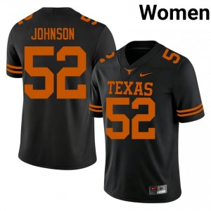 James Johnson #52 Texas Horns Black Women Sewn Jersey | Licensed University Football Edition f8Na7198