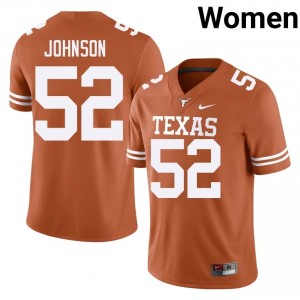 James Johnson #52 UT Longhorns Orange Women Embroidery Jersey | Genuine NCAA Football Merchandise 18Q47Q69