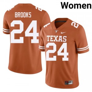 Jonathon Brooks #24 Horns Orange Women Embroidery Jersey | Alumni High School Football Wear 50qk6R67