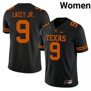 Karle Lacey Jr. #9 Texas Longhorns Black Women Stitch Jersey | Essential NCAA Football Gear 37s2D219