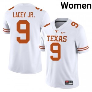 Karle Lacey Jr. #9 Texas Horns White Women Stitched Jersey | Iconic College Football Uniform 4g38i610
