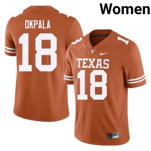 Kosi Okpala #18 UT Longhorns Orange Women Embroidery Jersey | Authenticity High School Football Apparel v7f7Fp25