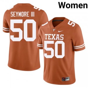 Laurence Seymore III #50 Texas Longhorns Orange Women Embroidery Jersey | Moisture Wicking University Football Gear erGA6E76