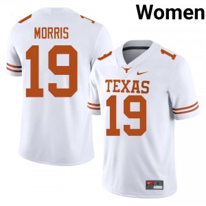 MJ Morris #19 Texas Horns White Women Stitched Jersey | Classic High School Football Wear 56b50358