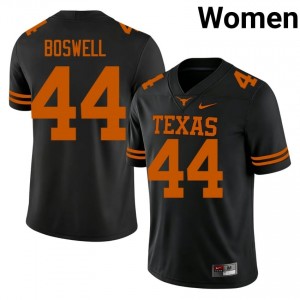 Markus Boswell #44 Texas Longhorns Black Women Stitch Jersey | Standout University Football Wear 30LD6t26